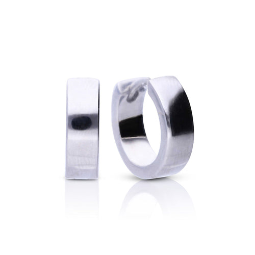 Diamonfire Plain Square Edge Hoop Earrings by Gecko Jewellery Retail