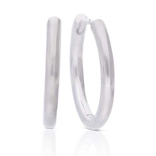 Diamonfire Plain Hoop Earrings by Gecko Jewellery – Classic Silver Style
