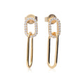 Gecko Jewellery Double Loop Paperclip Chain Earrings with Zirconia