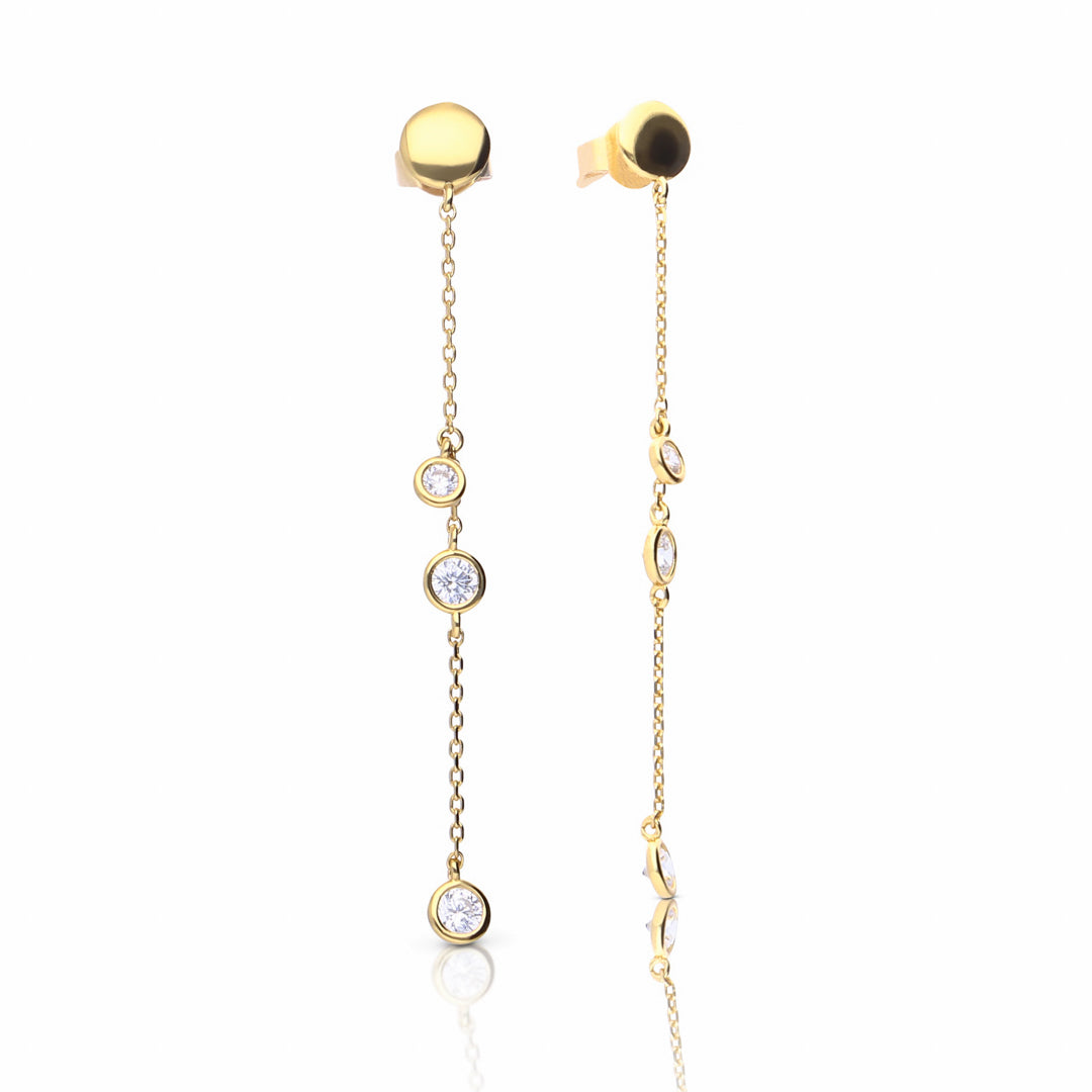 Diamonfire Bezel Set Zirconia Drop Earrings by Gecko Jewellery