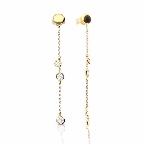 Diamonfire Bezel Set Zirconia Drop Earrings by Gecko Jewellery