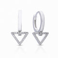 Gecko Jewellery Geometric Zirconia Charm Hoop Earrings in Silver
