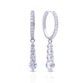Diamonfire Graduating Stones Drop Hoop Earrings by Gecko Jewellery