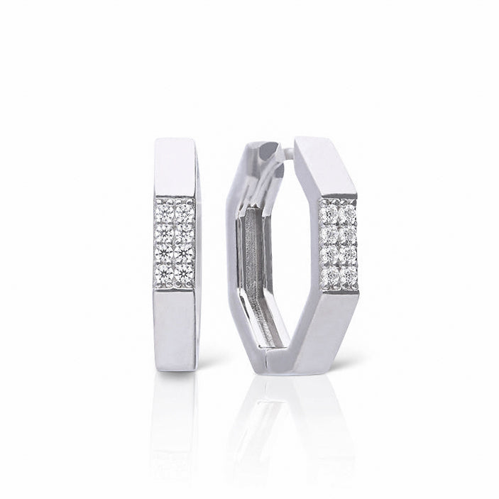 Diamonfire Octagonal Hoop Earrings by Gecko Jewellery Retail