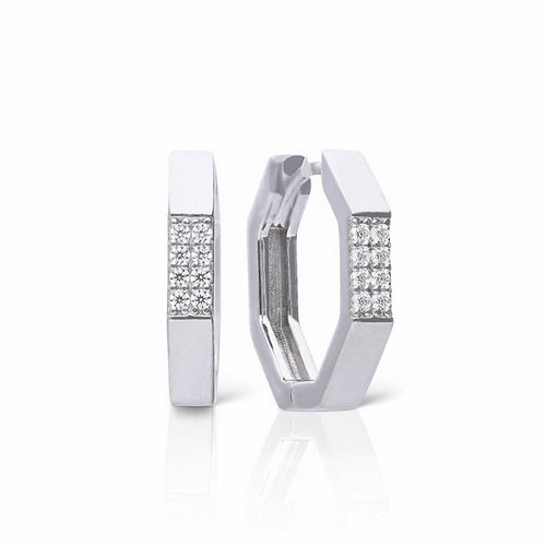 Diamonfire Octagonal Hoop Earrings by Gecko Jewellery Retail