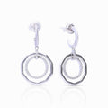 Diamonfire 3/4 Hoop Earrings – Pave and Plain Circles by Gecko