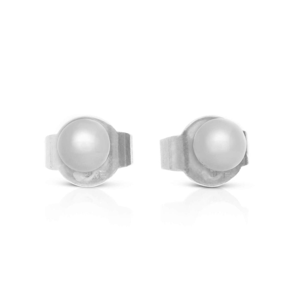 Diamonfire Shell Pearl Stud Earrings by Gecko Jewellery – Classic White