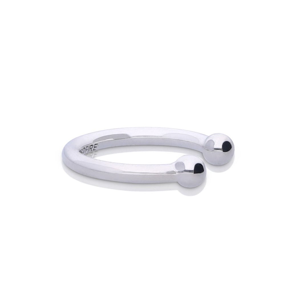Diamonfire Plain Ball Ear Cuff in Sterling Silver by Gecko Jewellery