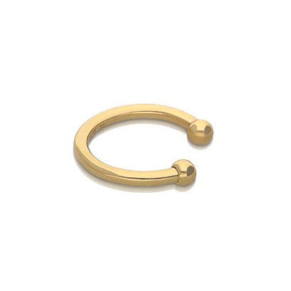 Diamonfire Plain Ball Ear Cuff in Sterling Silver by Gecko Jewellery