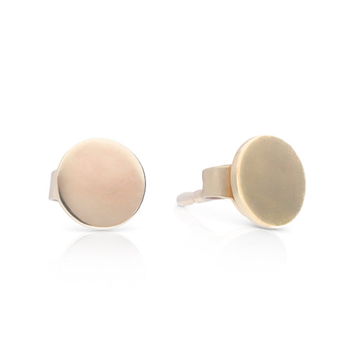 Diamonfire Plain Disc Stud Earrings by Gecko Jewellery - Sterling Silver