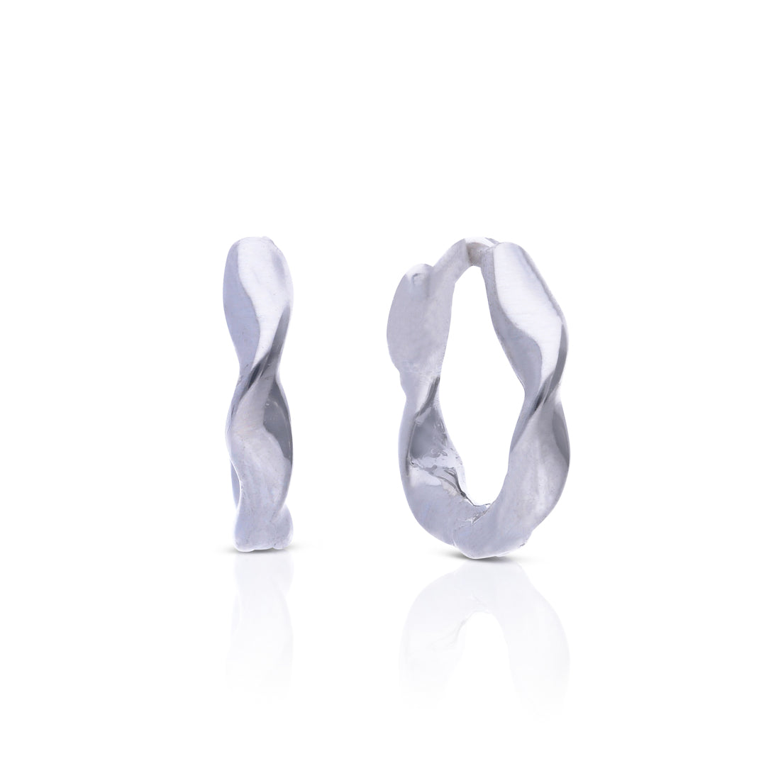 Diamonfire Plain Mini Twist Hoop Earrings by Gecko Jewellery Retail