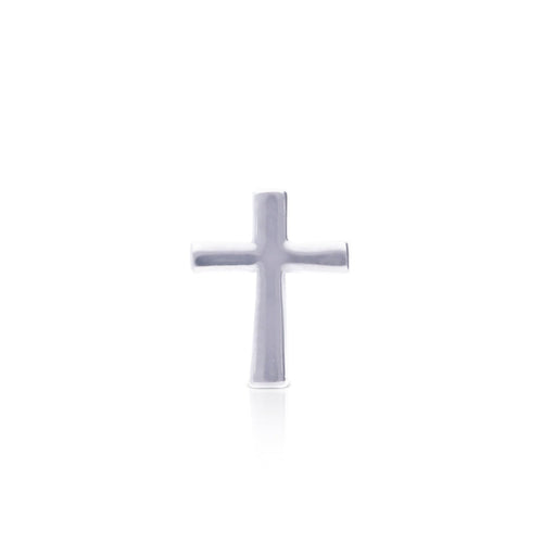 Diamonfire Single Plain Cross Stud Earring in Sterling Silver | Gecko