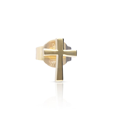 Diamonfire Single Plain Cross Stud Earring in Sterling Silver | Gecko