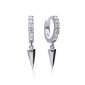 Gecko Jewellery Pave Hoop Earrings with Spike Charm in Silver & Gold