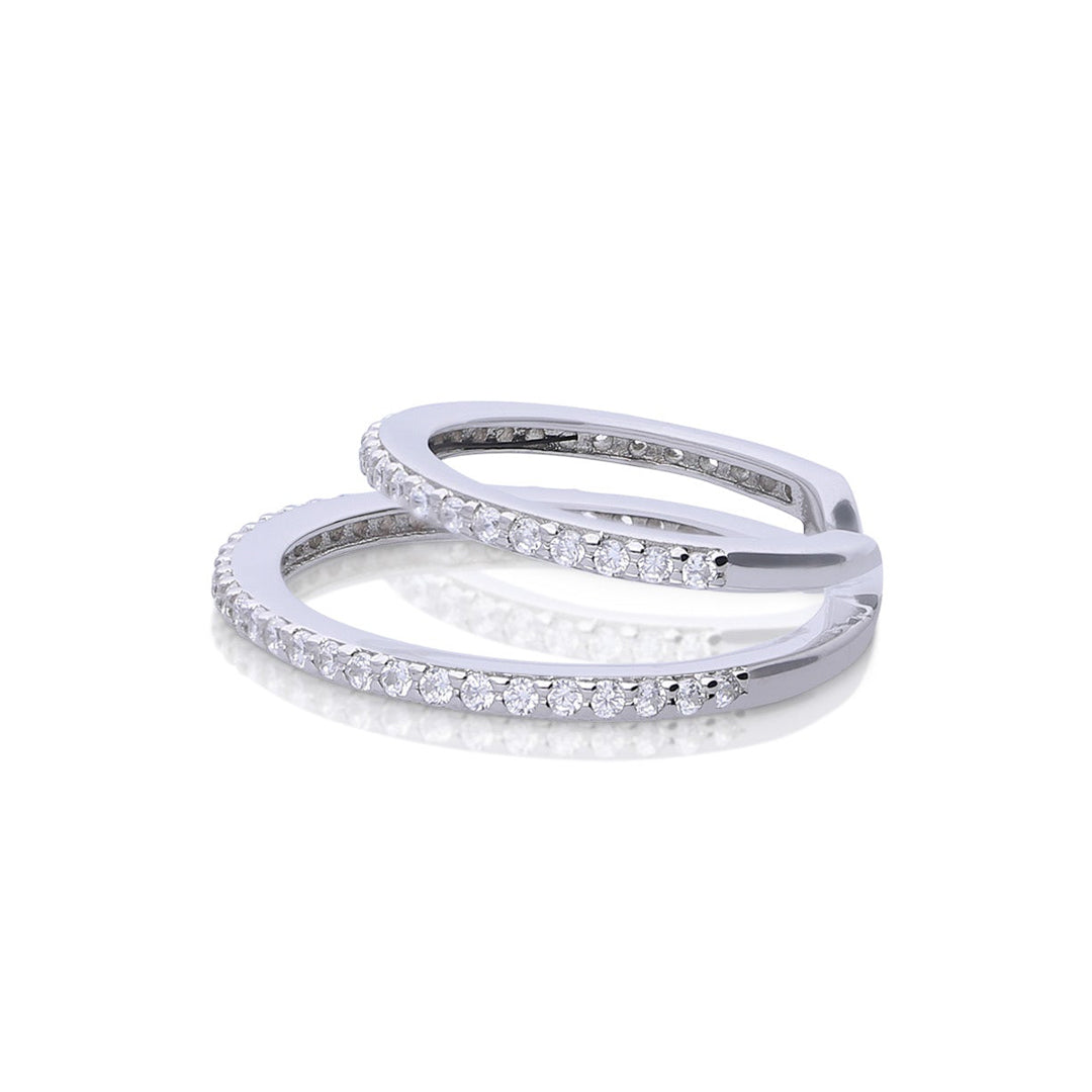 Diamonfire Double Row Ear Cuff in Sterling Silver by Gecko Jewellery