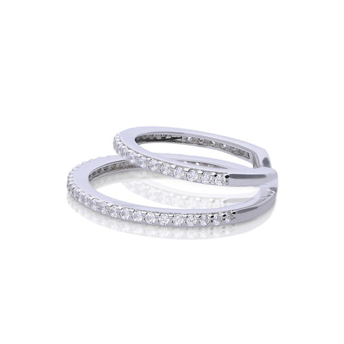 Diamonfire Double Row Ear Cuff in Sterling Silver by Gecko Jewellery