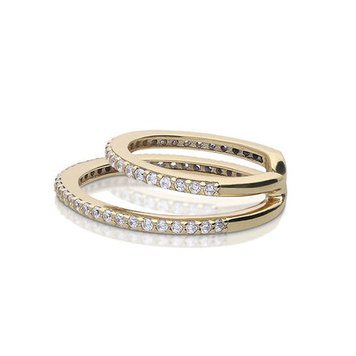 Diamonfire Double Row Ear Cuff in Sterling Silver by Gecko Jewellery