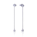 Diamonfire Bezel Set Chain Drop Earrings by Gecko Jewellery Retail