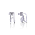 Diamonfire Double Loop Stud Earrings with Zirconia | Gecko Jewellery