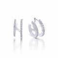 Gecko Jewellery Sterling Silver Double Row Diamonfire Hoop Earrings