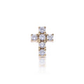 Diamonfire Single Cross Stud Earring by Gecko Jewellery - Silver Finish