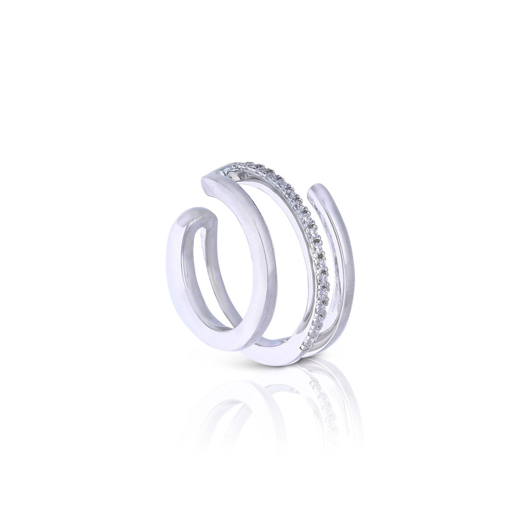 Gecko Jewellery Cubic Zirconia Ear Cuff in Sterling Silver & Gold