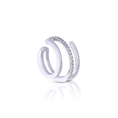 Gecko Jewellery Cubic Zirconia Ear Cuff in Sterling Silver & Gold