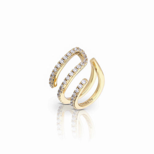 Diamonfire Pave Set Ear Cuff by Gecko Jewellery - Sterling Silver