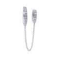 Diamonfire Double Hoop Earring with Chain Connector – Gecko Jewellery