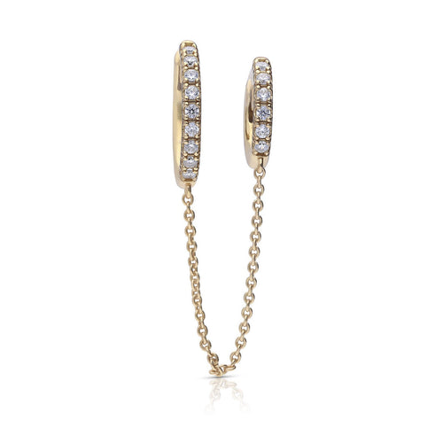 Diamonfire Double Hoop Earring with Chain Connector – Gecko Jewellery