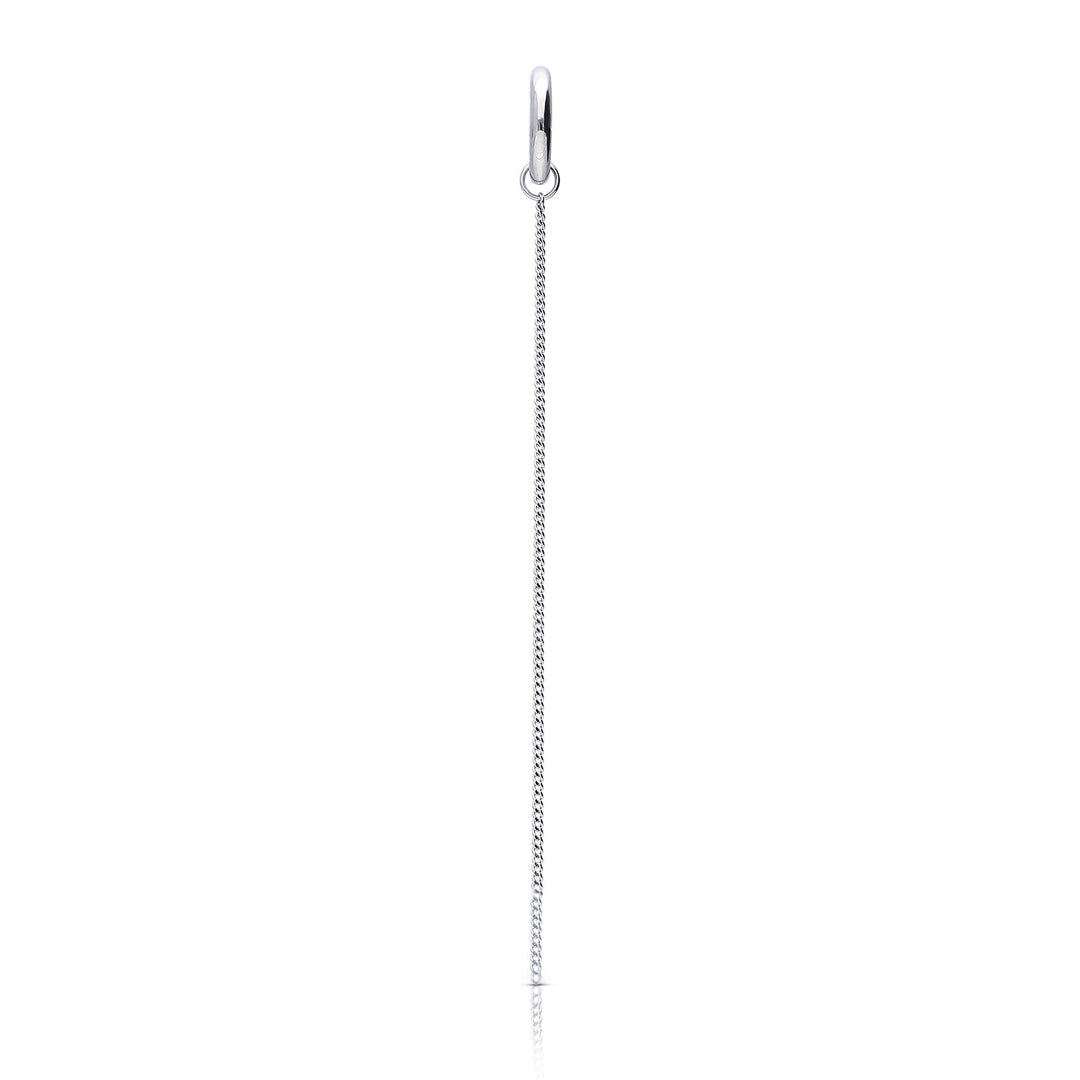 Diamonfire Single Plain Hoop Earring with Chain Drop – Gecko Jewellery
