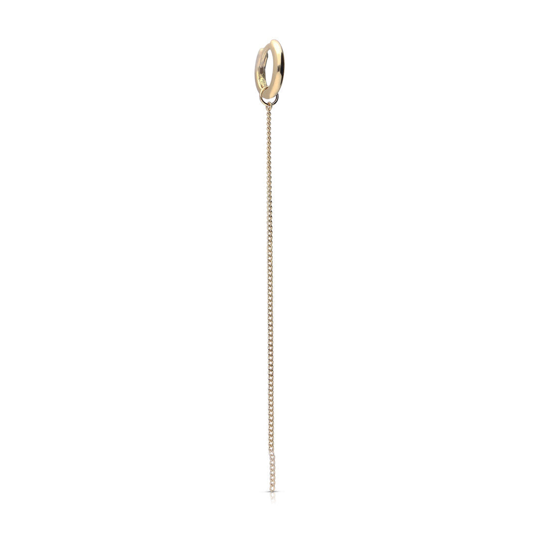Diamonfire Single Plain Hoop Earring with Chain Drop – Gecko Jewellery