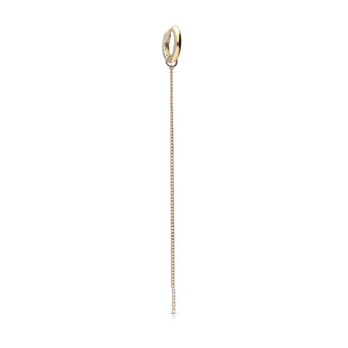 Diamonfire Single Plain Hoop Earring with Chain Drop – Gecko Jewellery