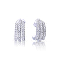 Gecko Jewellery Triple Row Zirconia Stud Earrings in Sterling Silver