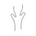 Gecko Jewellery Sterling Silver Wave Drop Earrings with Zirconia