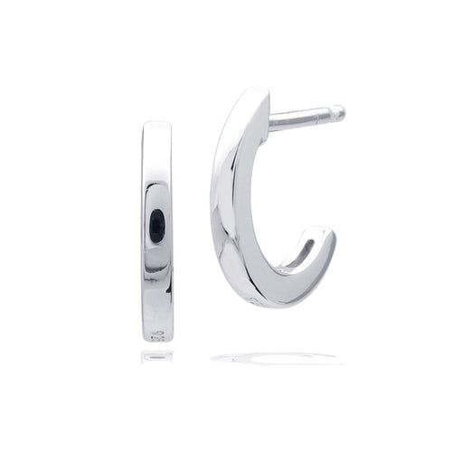 Gecko Jewellery Sterling Silver Plain 3/4 Hoop Earrings - Radiant Finish