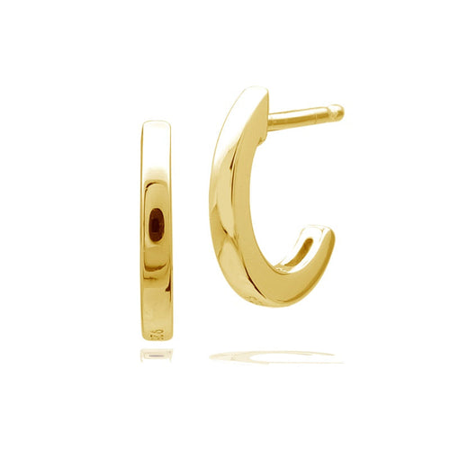 Gecko Jewellery Sterling Silver Plain 3/4 Hoop Earrings - Radiant Finish