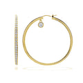 Gecko Jewellery Sterling Silver Creole Hoop Earrings with Zirconia