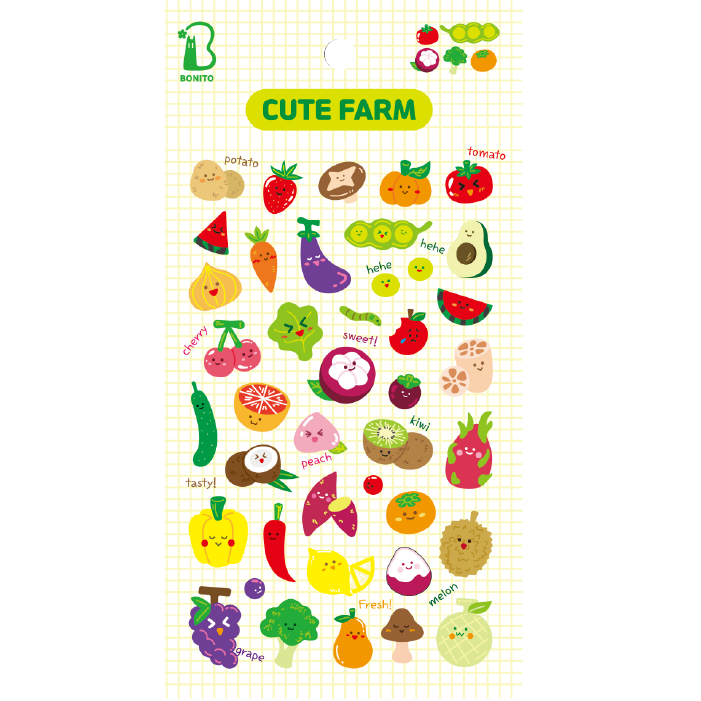 LuLuFun Studio Cute Farm Animal Stickers for Scrapbooking – 1 Sheet