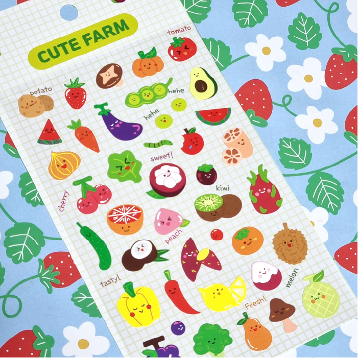 LuLuFun Studio Cute Farm Animal Stickers for Scrapbooking – 1 Sheet