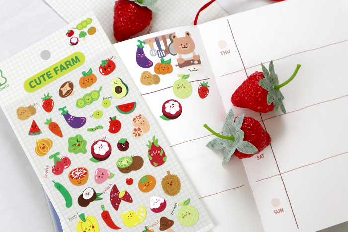 LuLuFun Studio Cute Farm Animal Stickers for Scrapbooking – 1 Sheet