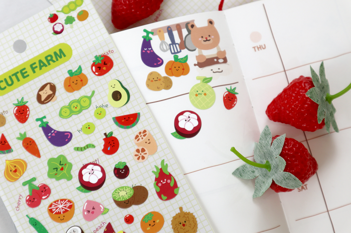 LuLuFun Studio Cute Farm Animal Stickers for Scrapbooking – 1 Sheet