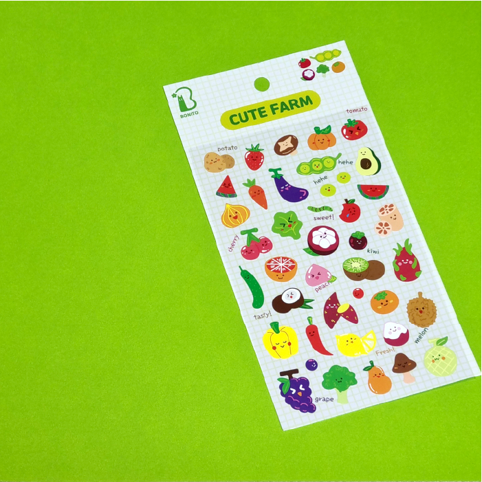 LuLuFun Studio Cute Farm Animal Stickers for Scrapbooking – 1 Sheet