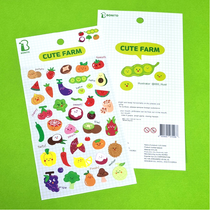 LuLuFun Studio Cute Farm Animal Stickers for Scrapbooking – 1 Sheet