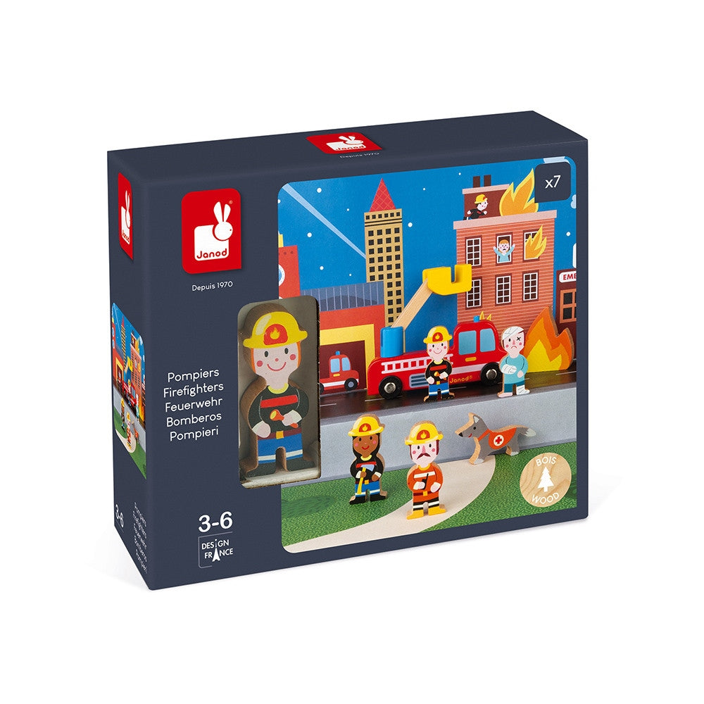 Janod Story Firefighters Wooden Playset