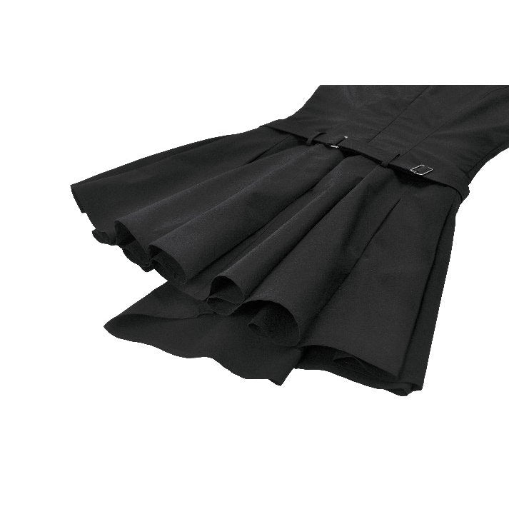Dark in Love Cassia Black Pleated Mini Dress – Buckled Goth Style