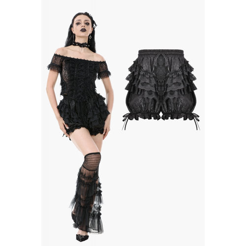 Dark in Love Rosalie Baroque Lace Gothic Bloomers – Black Frill
