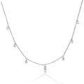 Gecko Jewellery Claw Set Zirconia Station Necklace in Sterling Silver