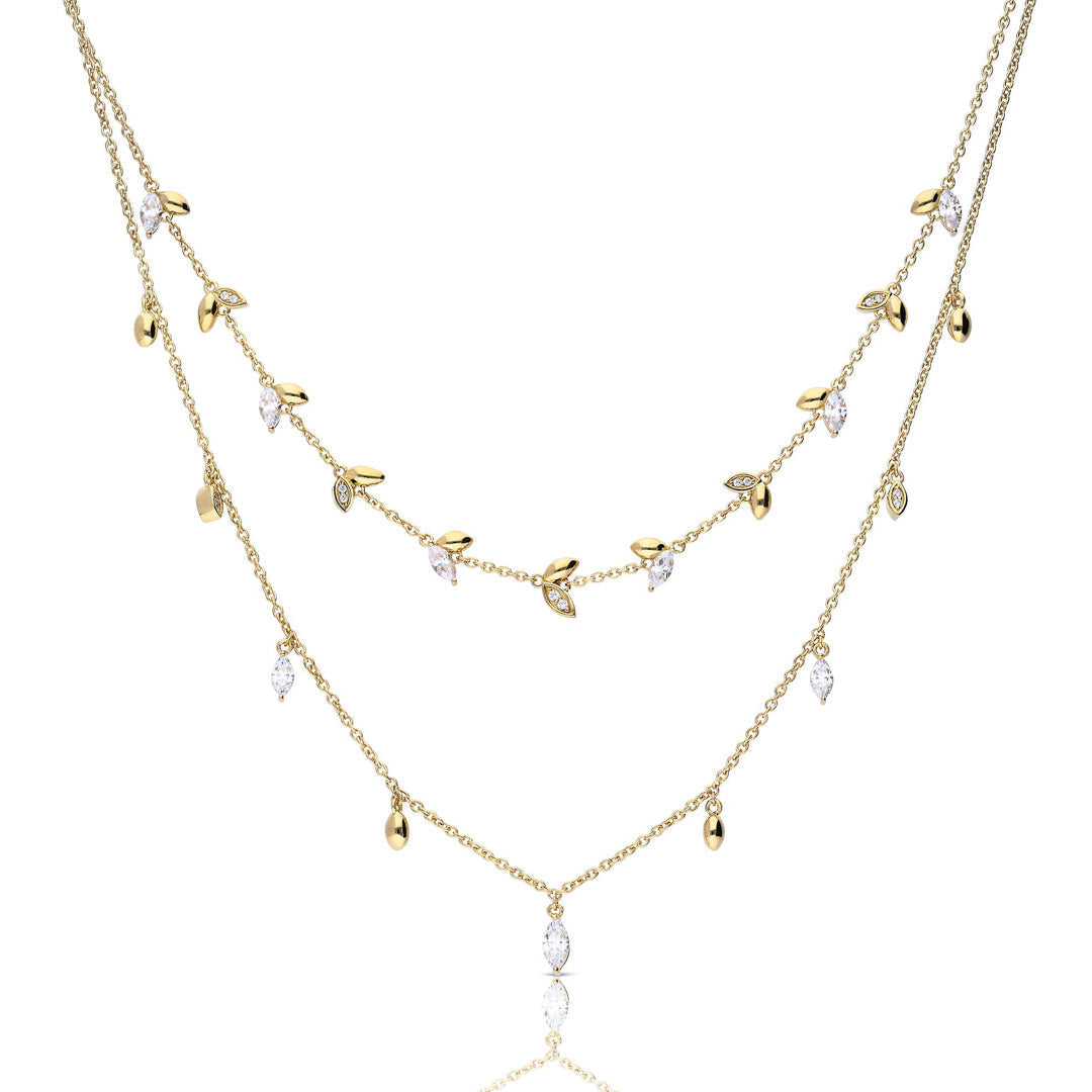 Gecko Jewellery Diamonfire Cubic Zirconia Double Row Necklace