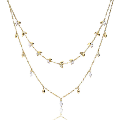 Gecko Jewellery Diamonfire Cubic Zirconia Double Row Necklace